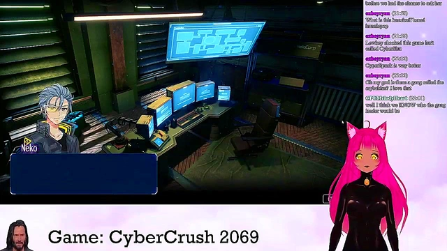 Lewd VTuber Neko Streams Big-Busted Anime Action in CyberCrush 2069
