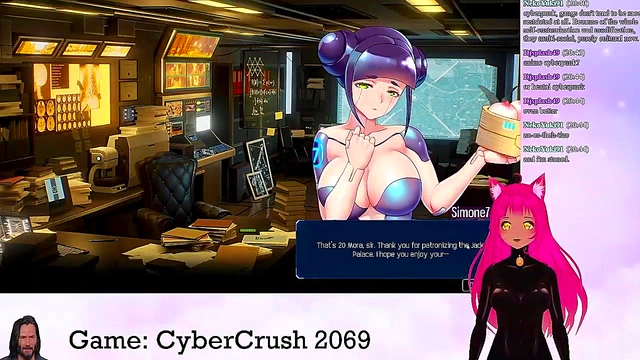 Lewd VTuber Neko Streams Big-Busted Anime Action in CyberCrush 2069