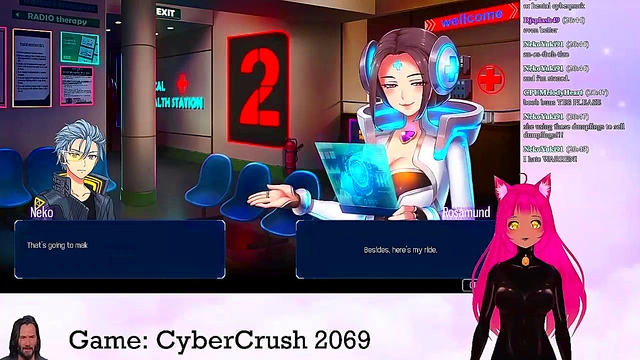 Lewd VTuber Neko Streams Big-Busted Anime Action in CyberCrush 2069