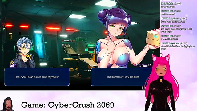 Lewd VTuber Neko Streams Big-Busted Anime Action in CyberCrush 2069