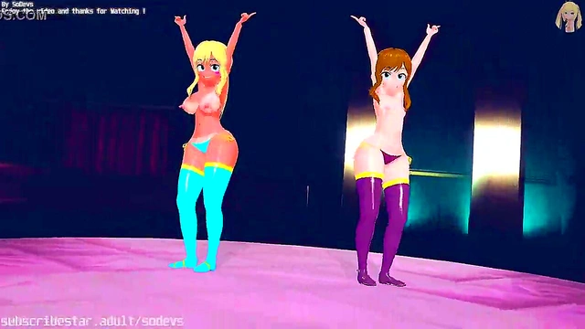 Horny Hentai Gal Shakes It Off in Hat for Steamy Strip Show