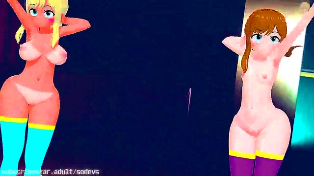 Horny Hentai Gal Shakes It Off in Hat for Steamy Strip Show