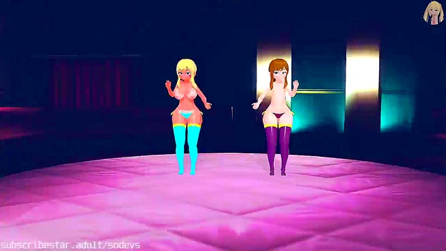 Horny Hentai Gal Shakes It Off in Hat for Steamy Strip Show