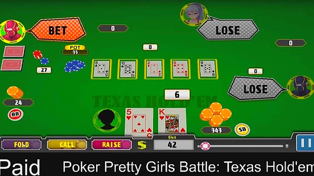 Horny Anime Girls Play Steamy Poker for Rewards in Texas Hold'em Part 2