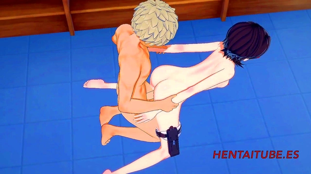 Bakugou & Sarada's steamy 3D Hentai Classroom Encounter with Big-Tit Cosplay Fun