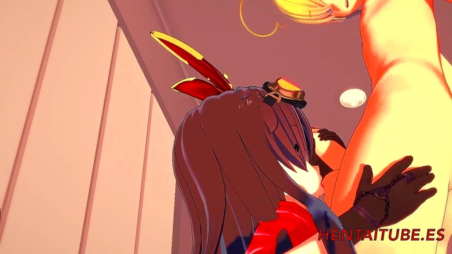 Amber from Genshin Impact Gives Mind-Blowing Blowjob & PussyFuck for Creampie