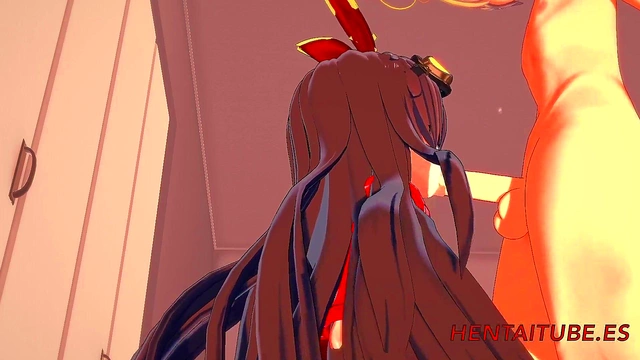 Amber from Genshin Impact Gives Mind-Blowing Blowjob & PussyFuck for Creampie