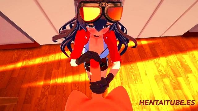 Amber from Genshin Impact Gives Mind-Blowing Blowjob & PussyFuck for Creampie