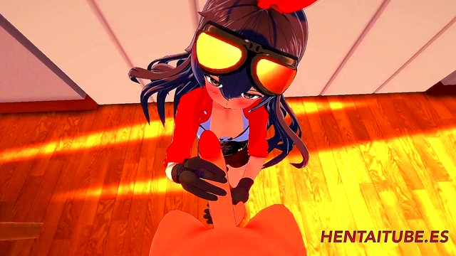 Amber from Genshin Impact Gives Mind-Blowing Blowjob & PussyFuck for Creampie