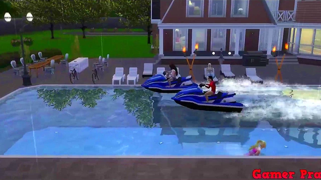 Madara Dominates Sunade in Steamy Naruto Pool Party Anal Session