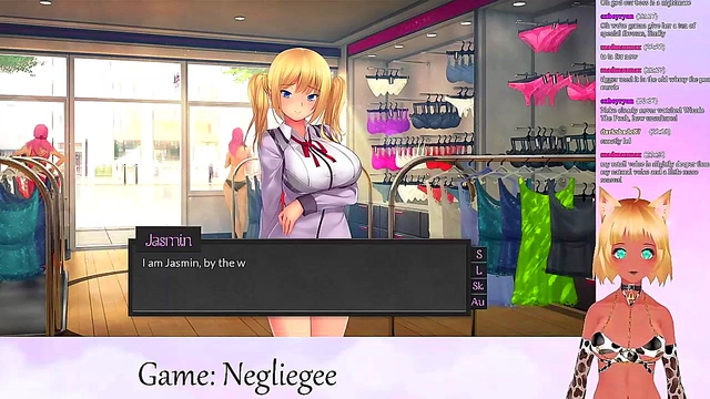 Lewd VTuber Neko Masturbates in Lingerie for Yuri Fans Live Streaming