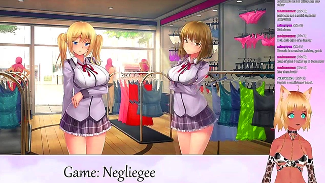 Lewd VTuber Neko Masturbates in Lingerie for Yuri Fans Live Streaming