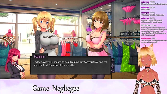 Lewd VTuber Neko Masturbates in Lingerie for Yuri Fans Live Streaming