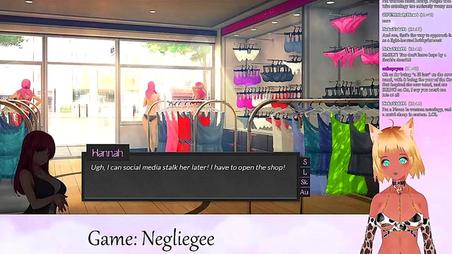 Lewd VTuber Neko Masturbates in Lingerie for Yuri Fans Live Streaming