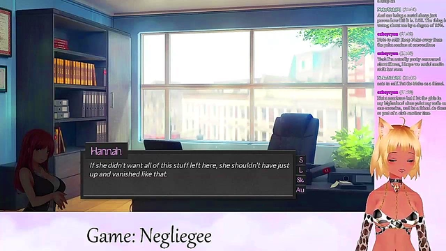 Lewd VTuber Neko Masturbates in Lingerie for Yuri Fans Live Streaming