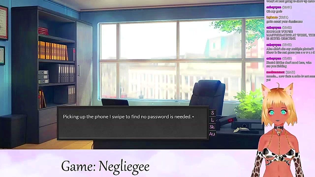 Lewd VTuber Neko Masturbates in Lingerie for Yuri Fans Live Streaming