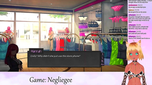 Lewd VTuber Neko Masturbates in Lingerie for Yuri Fans Live Streaming