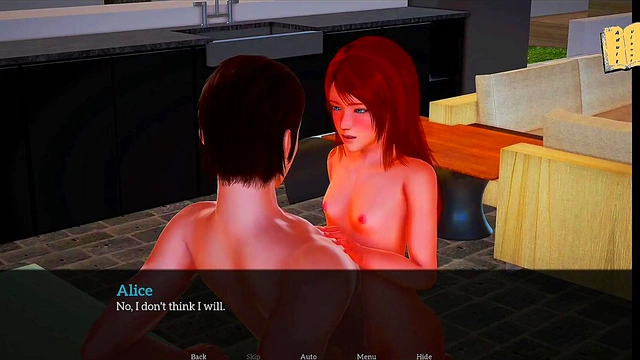 Redhead Teen Takes Big Cock In Cowgirl For Ecchi Porn Game Thrills
