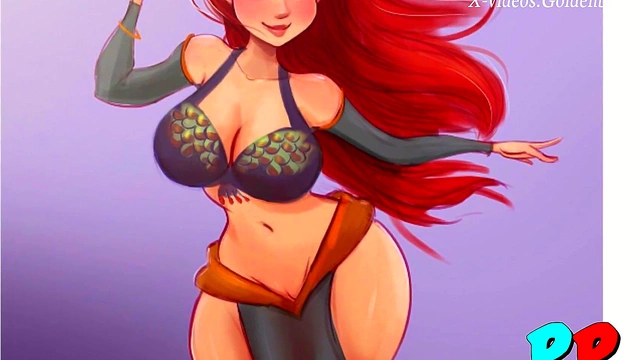 Redheaded Anime Babe Rolesplays Basketball & Soccer Cosplay For Hot Blowjob Action