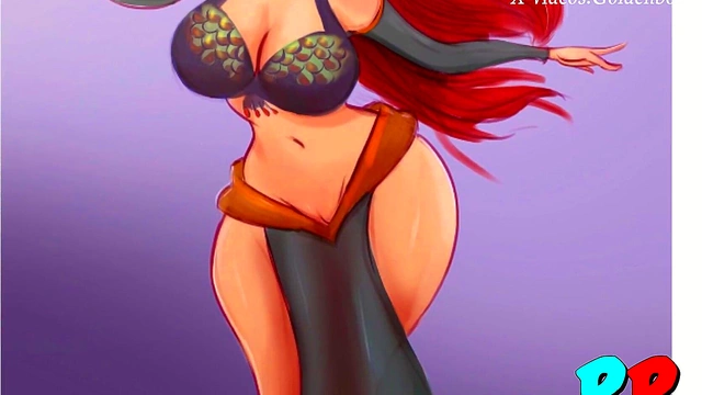 Redheaded Anime Babe Rolesplays Basketball & Soccer Cosplay For Hot Blowjob Action