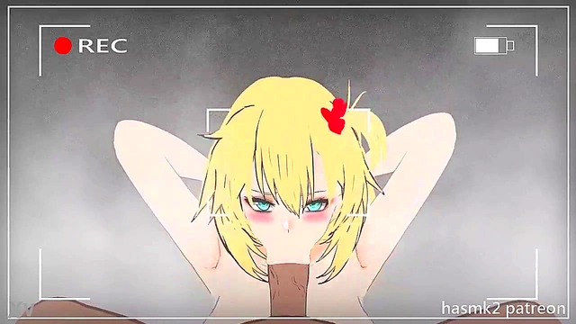 HoloLive Akai Gives Intense Anime Blowjob With Facial Finish