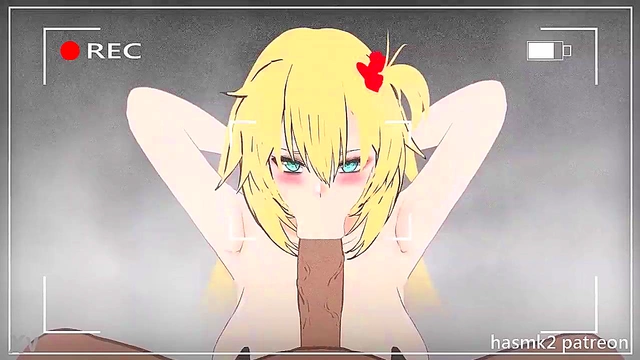 HoloLive Akai Gives Intense Anime Blowjob With Facial Finish