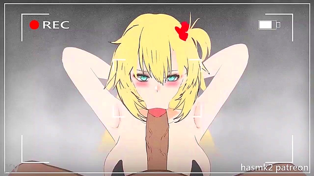 HoloLive Akai Gives Intense Anime Blowjob With Facial Finish