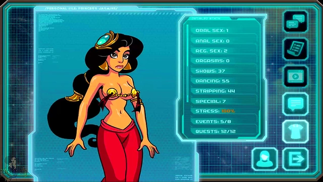 Redhead Princess Jasmine Gets Milked By Lara Croft & Aladdin In Anime Fantasy