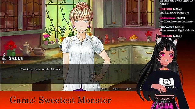 Petite VTuber LewdNeko Enjoys Spooky Halloween Anime Adventure Live Stream