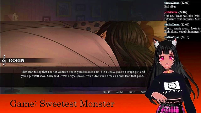 Petite VTuber LewdNeko Enjoys Spooky Halloween Anime Adventure Live Stream