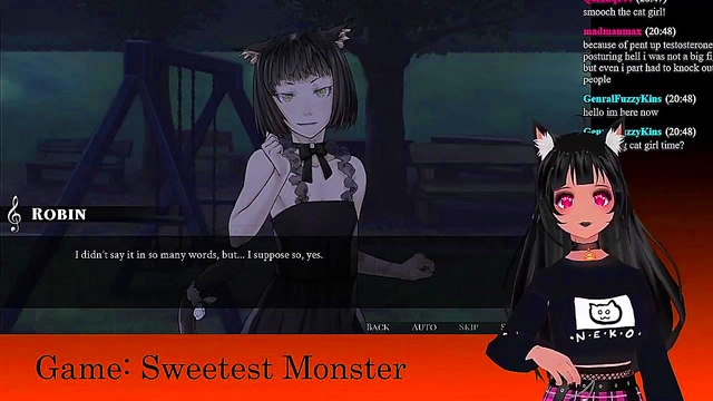 Petite VTuber LewdNeko Enjoys Spooky Halloween Anime Adventure Live Stream