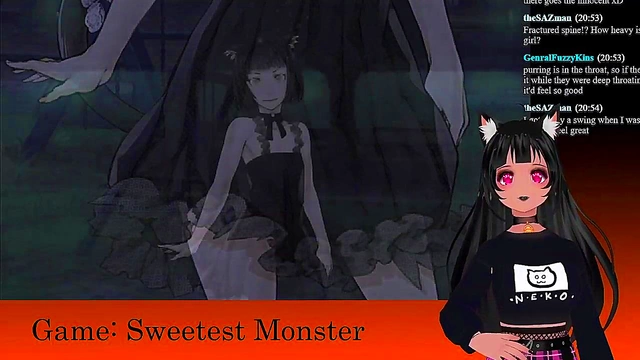 Petite VTuber LewdNeko Enjoys Spooky Halloween Anime Adventure Live Stream