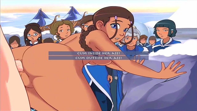 Hentai Anime Slave Katara Takes Big-Ass Men Tribe for Eroge Gaming Fun