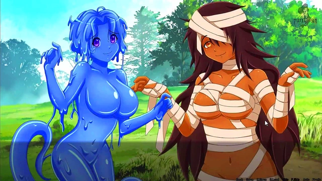 Ebony Slut Masturbates With Feet Fetish In Anime Monster World Orgasm Session