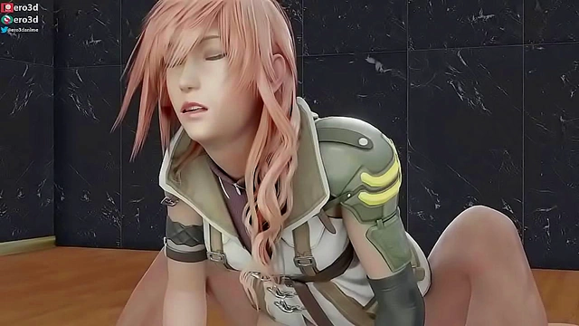 Final Fantasy Lightning Rides Cock in Uncensored Anime Ero3D Action