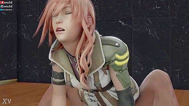 Final Fantasy Lightning Rides Cock in Uncensored Anime Ero3D Action