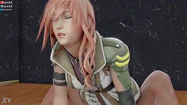 Final Fantasy Lightning Rides Cock in Uncensored Anime Ero3D Action