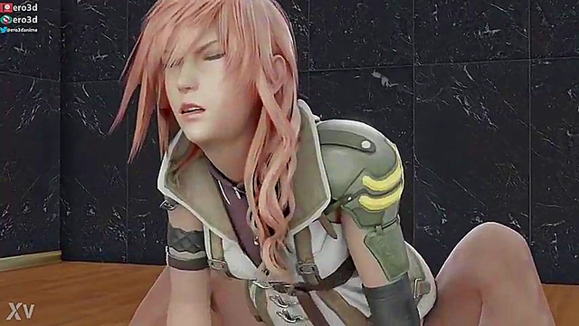 Final Fantasy Lightning Rides Cock in Uncensored Anime Ero3D Action