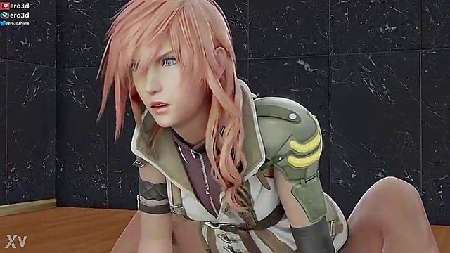 Final Fantasy Lightning Rides Cock in Uncensored Anime Ero3D Action