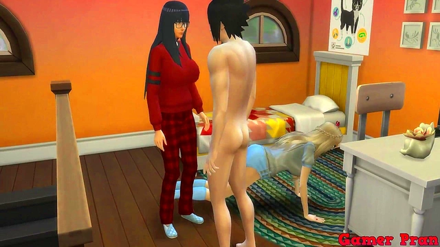 Sasuke Spanks Hinata Before Rough Naruto Anal in Anime Cuckold Fantasty