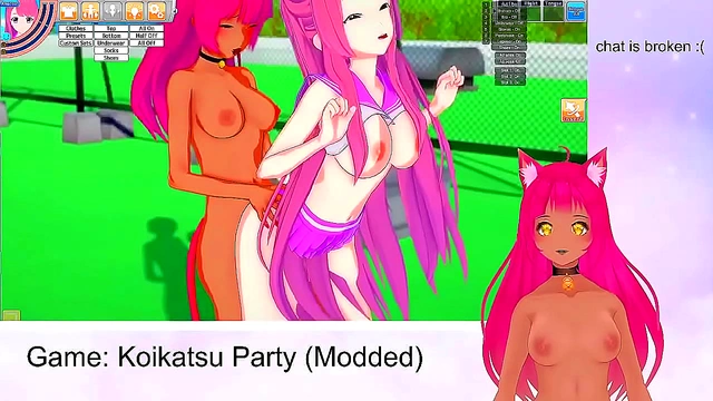 Lewd VTuber Neko Fucks Publicly With Big Tits & Gets Oral Creampie