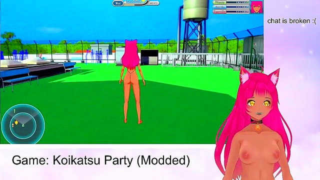 Lewd VTuber Neko Fucks Publicly With Big Tits & Gets Oral Creampie