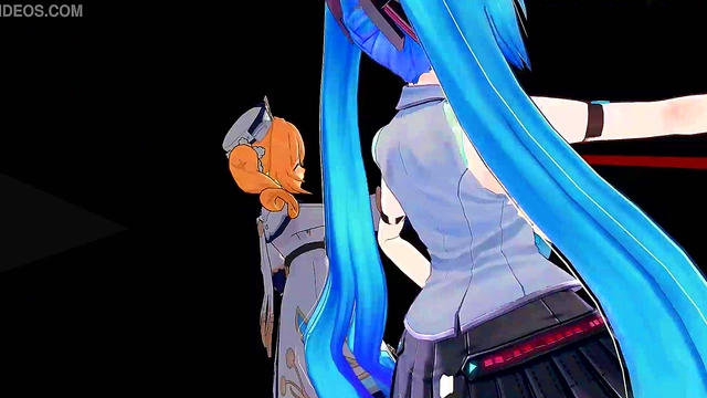 Two Anime Girls Sing Seductively While Undressing Together