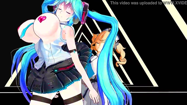 Two Anime Girls Sing Seductively While Undressing Together