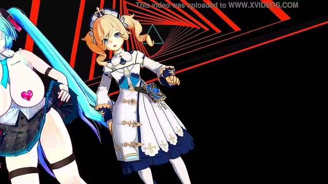 Two Anime Girls Sing Seductively While Undressing Together