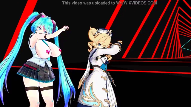 Two Anime Girls Sing Seductively While Undressing Together