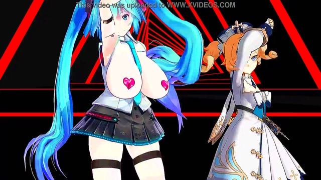 Two Anime Girls Sing Seductively While Undressing Together