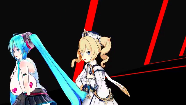 Two Anime Girls Sing Seductively While Undressing Together