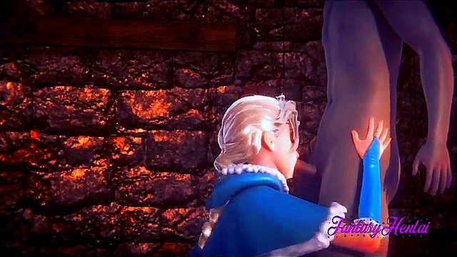 Elsa fromFrozen Gives Blowjob & Handjob in Uncensored Disney Princess Hentai AnalCompilation