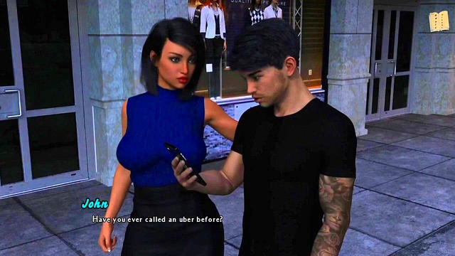 Hot Brunette With Big Tits Seduces John In Erotic 3D Hentai Visual Novel Scene